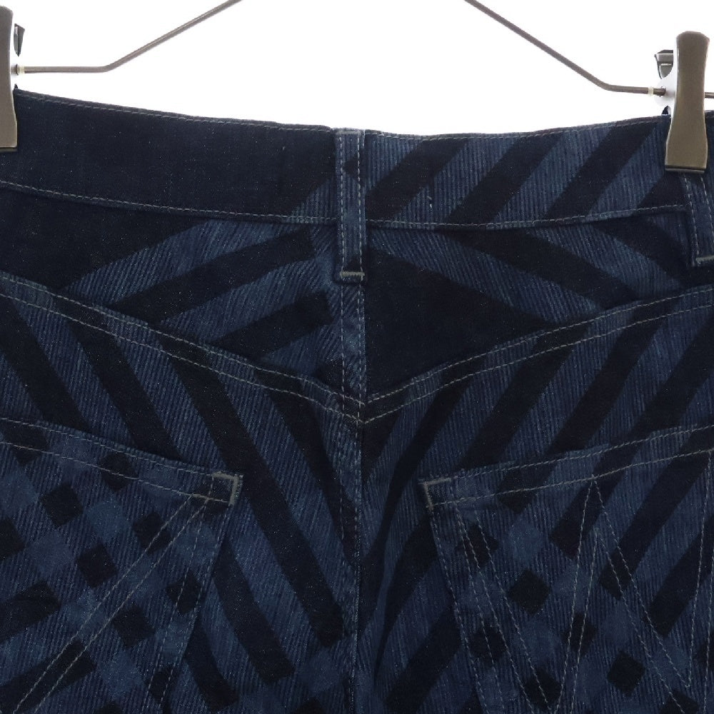 Vivienne Westwood(ヴィヴィアンウエストウッド) CHECK TAPERD JEANS チェック柄 テーパードジーンズ ジップフライデニムパンツ ブルー/ネイビー レディース