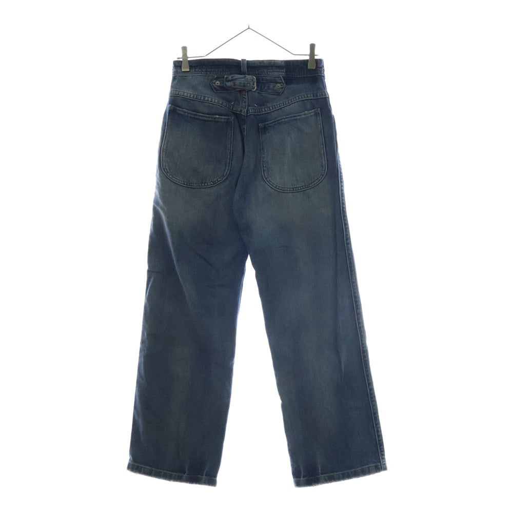 Maison Margiela 1(メゾンマルジェラ) 5ポケット バックル付 ウォッシュ加工 ストレートデニムパンツ インディゴ レディース S50LA0240 S30383