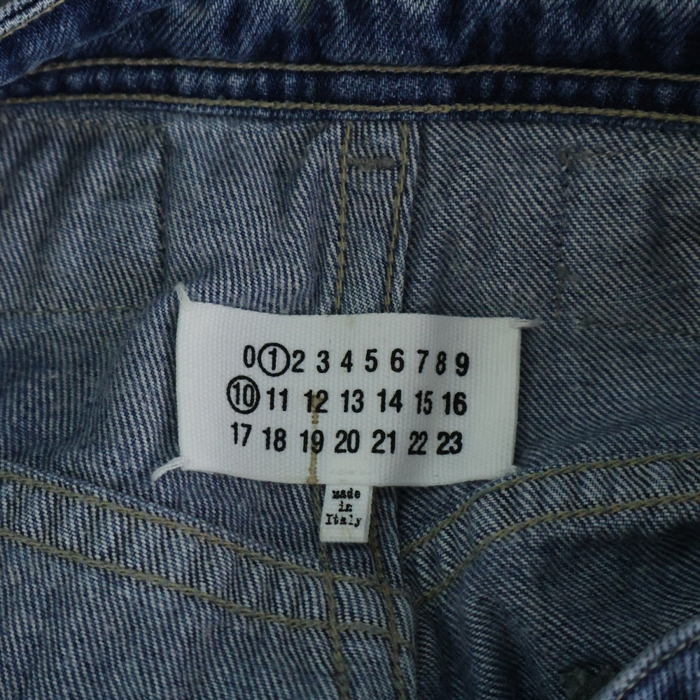 Maison Margiela 1(メゾンマルジェラ) 5ポケット バックル付 ウォッシュ加工 ストレートデニムパンツ インディゴ レディース S50LA0240 S30383