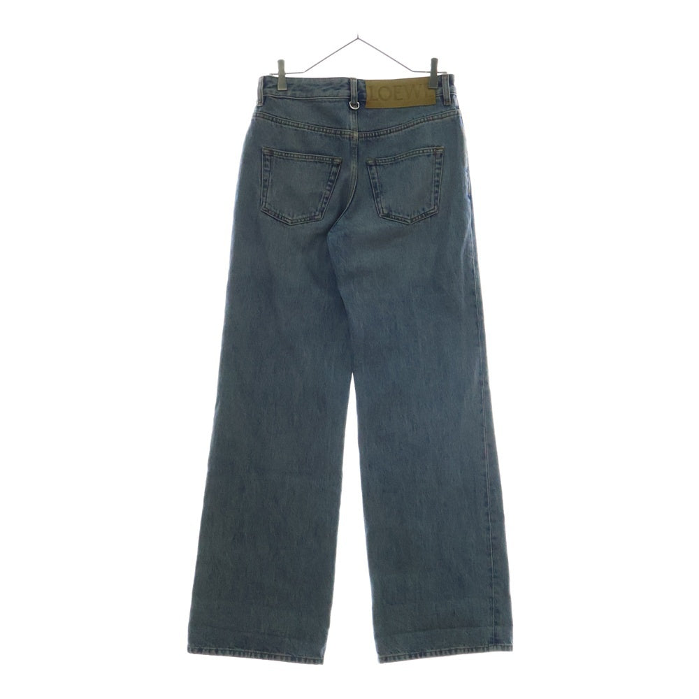 LOEWE(ロエベ) 24SS CHAIN JEANS チェーンジーンズ ジップフライ ストレートデニムパンツ インディゴ レディース S359Y11XAD