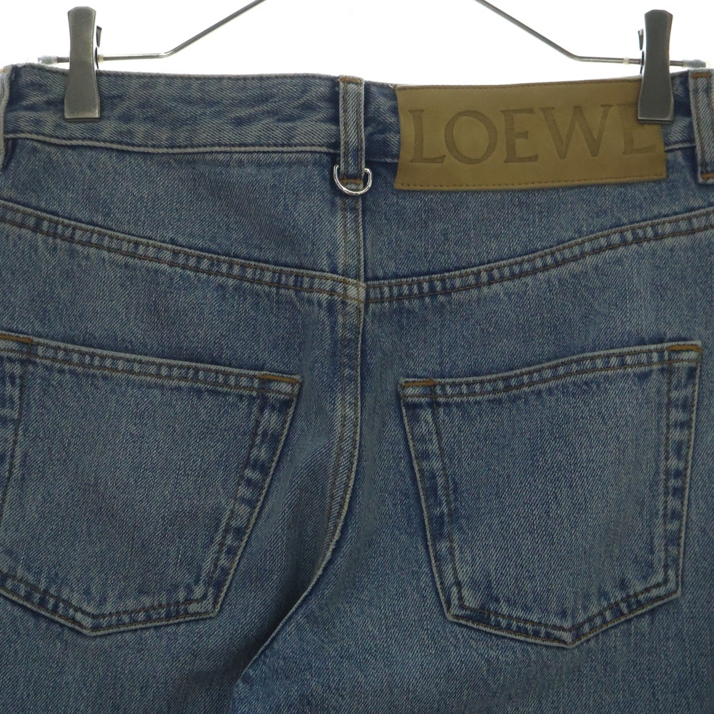 LOEWE(ロエベ) 24SS CHAIN JEANS チェーンジーンズ ジップフライ ストレートデニムパンツ インディゴ レディース S359Y11XAD