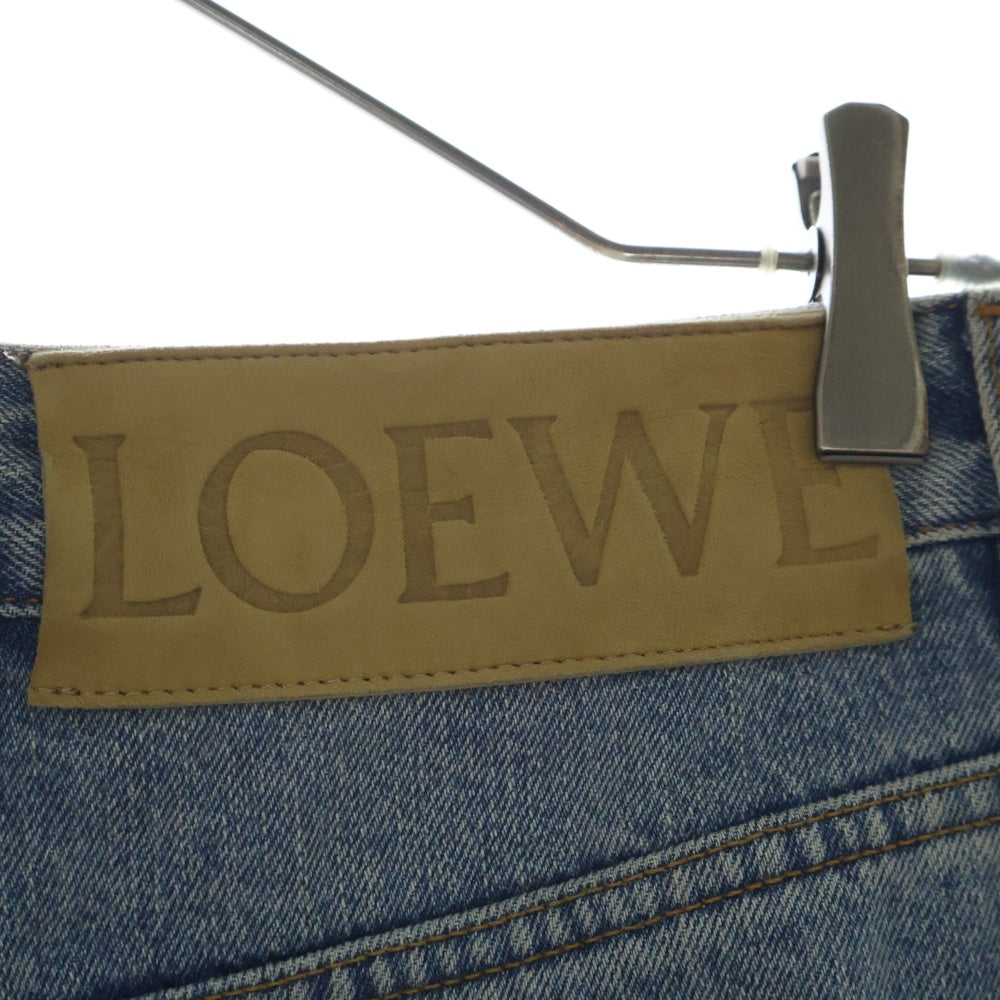 LOEWE(ロエベ) 24SS CHAIN JEANS チェーンジーンズ ジップフライ ストレートデニムパンツ インディゴ レディース S359Y11XAD