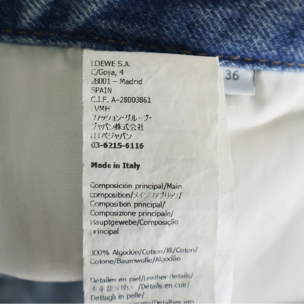 LOEWE(ロエベ) 24SS CHAIN JEANS チェーンジーンズ ジップフライ ストレートデニムパンツ インディゴ レディース S359Y11XAD