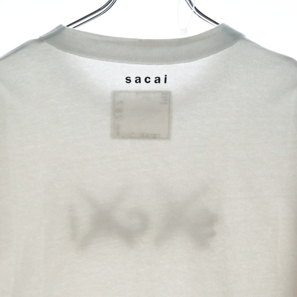 Sacai(サカイ) 21SS ×KAWS Flock Print Long Sleeve T-Shirt カウズ フロックプリント クルーネック 長袖Tシャツ カットソー ホワイト 21-0287S