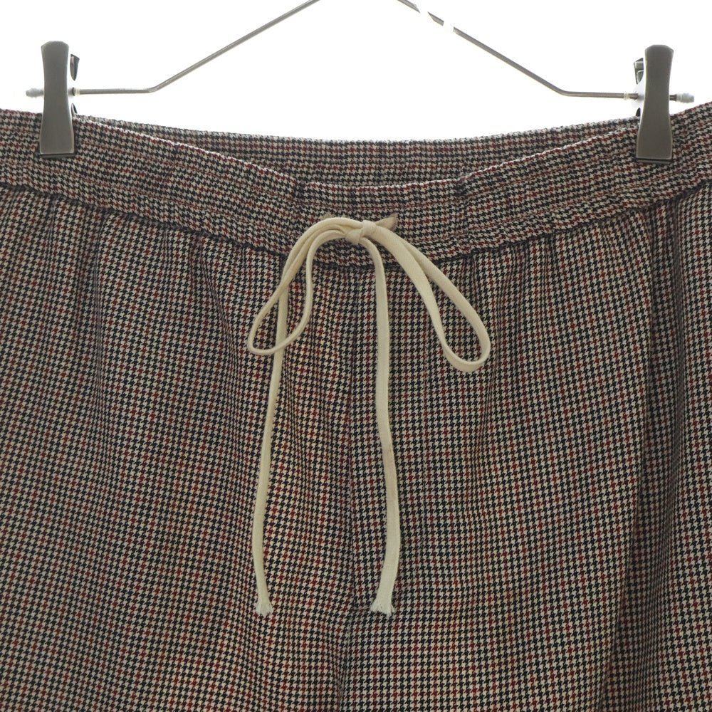 GUCCI(グッチ) HOUNDSTOOTH WOOL MOHAIR TRACK PANTS 千鳥格子柄 ウールモヘア トラックパンツ レッド/ベージュ 522947 Z542J