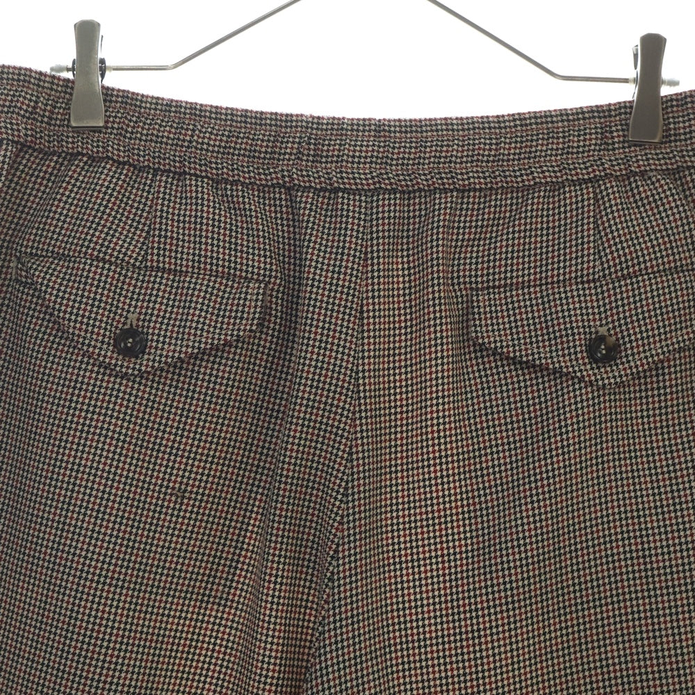 GUCCI(グッチ) HOUNDSTOOTH WOOL MOHAIR TRACK PANTS 千鳥格子柄 ウールモヘア トラックパンツ レッド/ベージュ 522947 Z542J