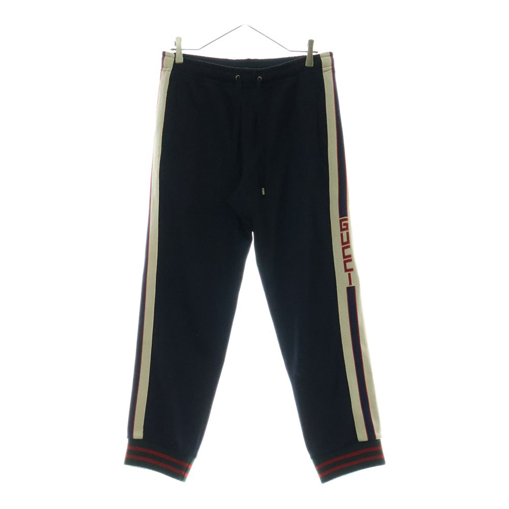 GUCCI(グッチ) テクニカルジャージ サイドライン ジョギングパンツ ネイビー 474635 X5T39