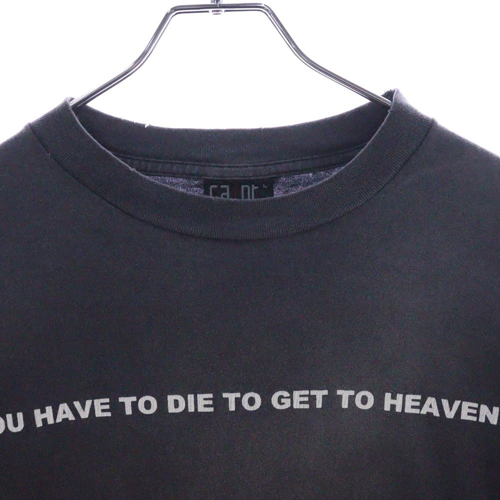 SAINT MICHAEL(セントマイケル) 24SS SAINT CLUB L/S TEE ヴィンテージ加工 セイントクラブ バックプリント クルーネック 長袖Tシャツ カットソー ブラック SM-YS8-0000-016