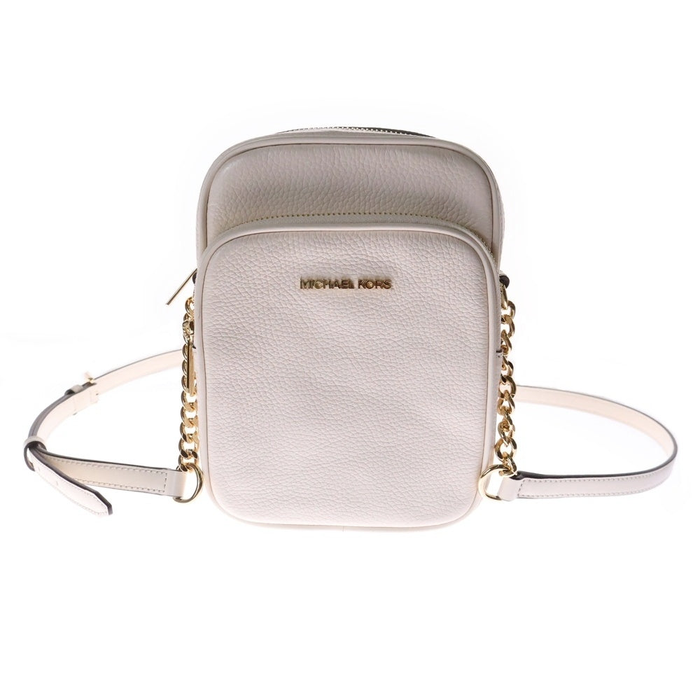 MICHAEL KORS(マイケルコース) JET SET TRAVEL NS ジェット セット トラベル チェーンクロス ショルダーバッグ ホワイト レディース 35H3GTVC2L