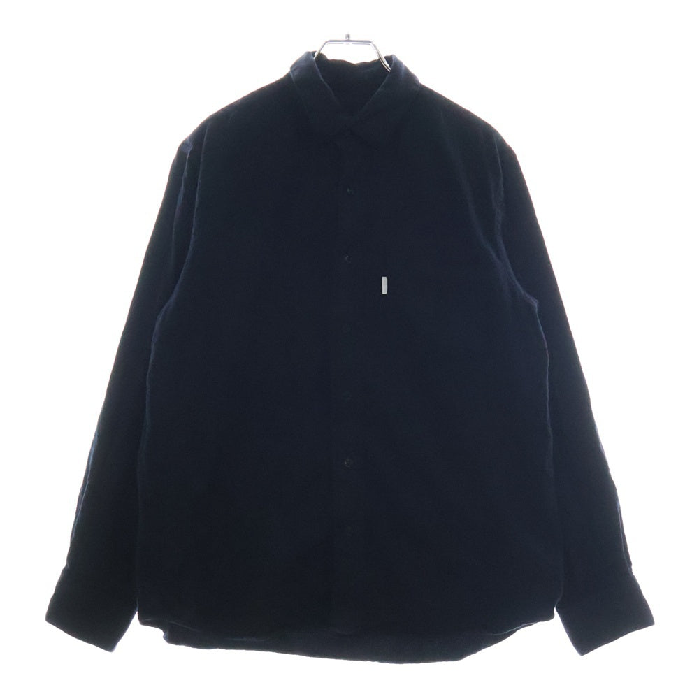 SH(エスエイチ) WOOL REGULAR COLLAR SHIRT ウール レギュラーカラー 長袖シャツ ブラック SH-GMBT-021