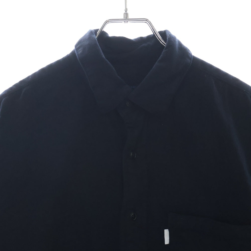 SH(エスエイチ) WOOL REGULAR COLLAR SHIRT ウール レギュラーカラー 長袖シャツ ブラック SH-GMBT-021
