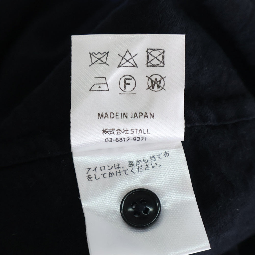 SH(エスエイチ) WOOL REGULAR COLLAR SHIRT ウール レギュラーカラー 長袖シャツ ブラック SH-GMBT-021
