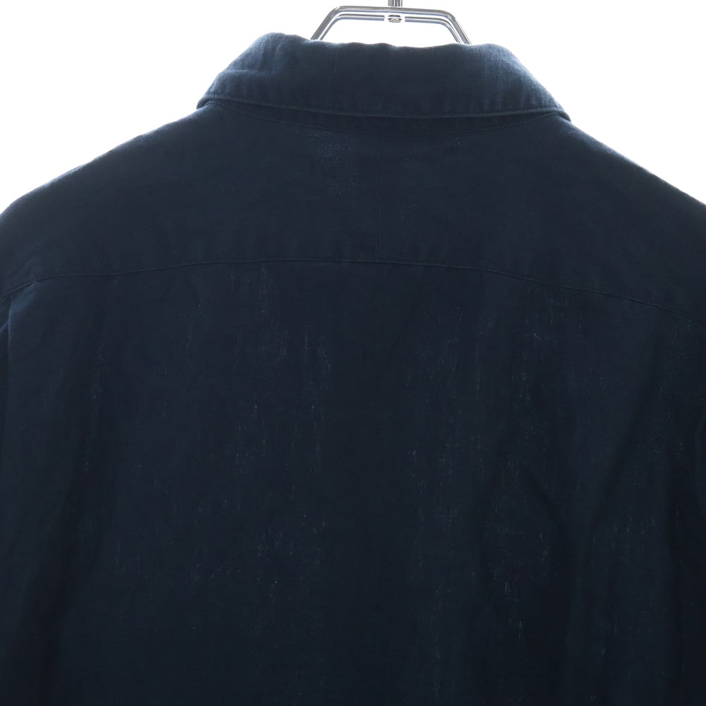 SH(エスエイチ) LINEN REGULAR COLLAR SHIRT リネン レギュラーカラー 長袖シャツ ネイビー SH-GMBT-004