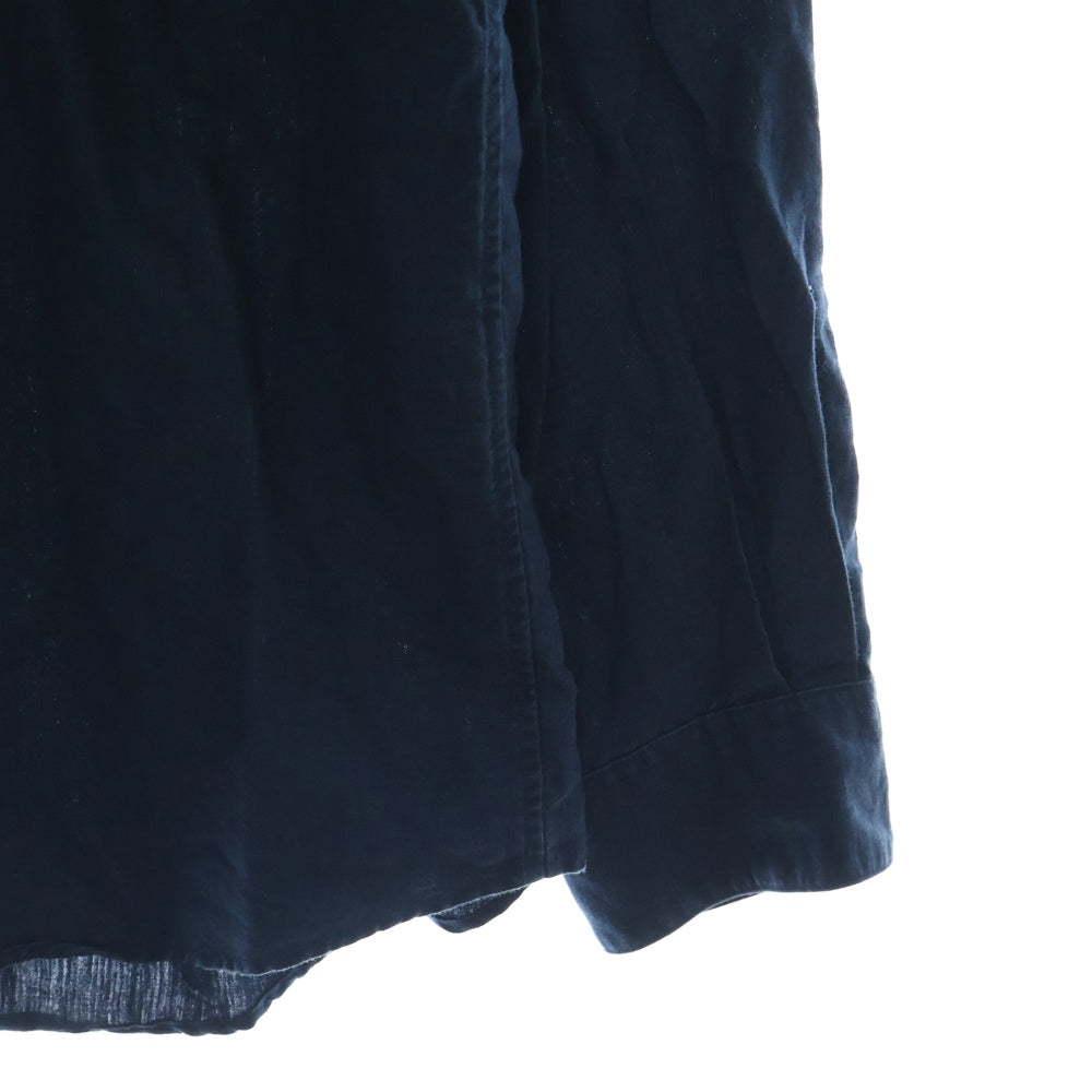 SH(エスエイチ) LINEN REGULAR COLLAR SHIRT リネン レギュラーカラー 長袖シャツ ネイビー SH-GMBT-004