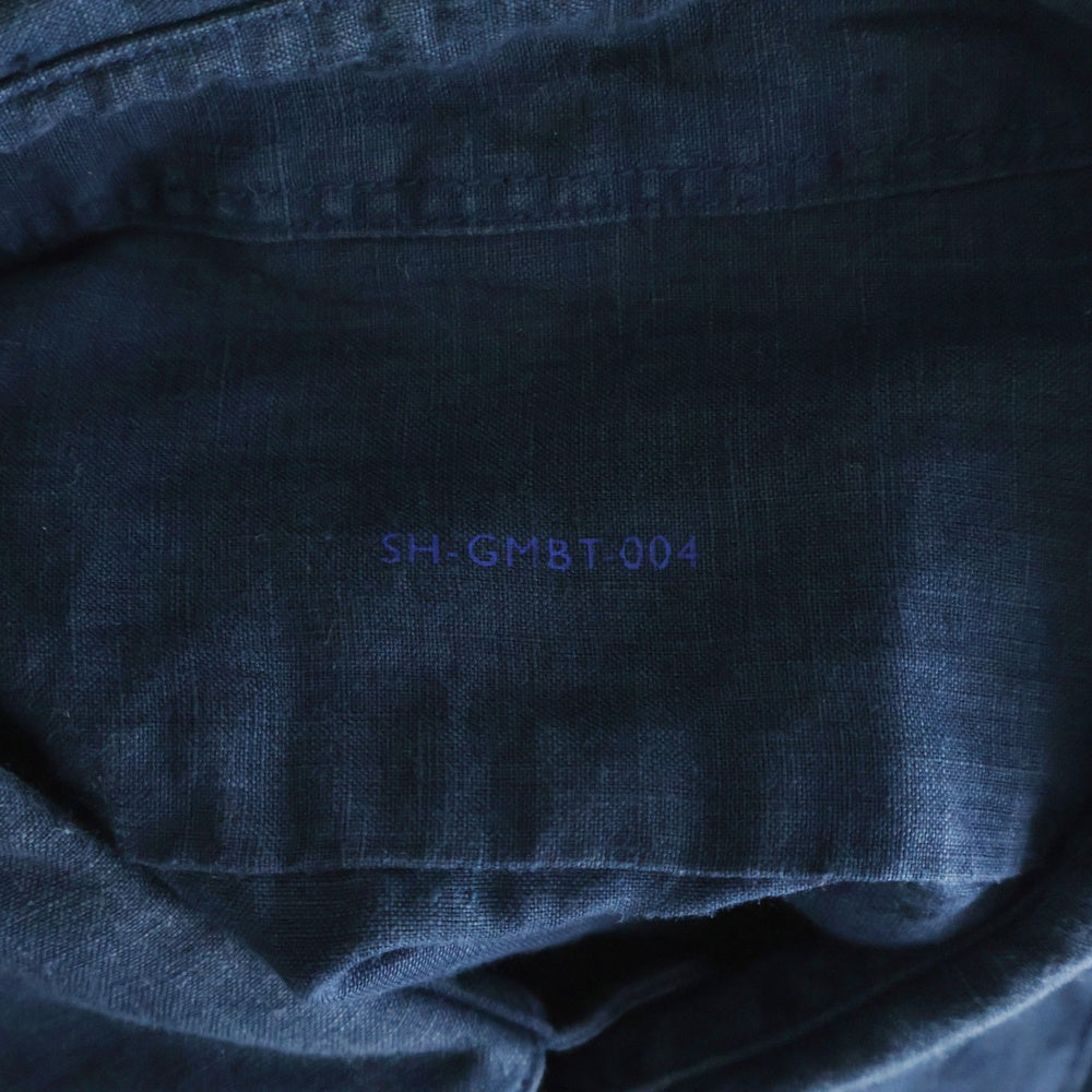 SH(エスエイチ) LINEN REGULAR COLLAR SHIRT リネン レギュラーカラー 長袖シャツ ネイビー SH-GMBT-004