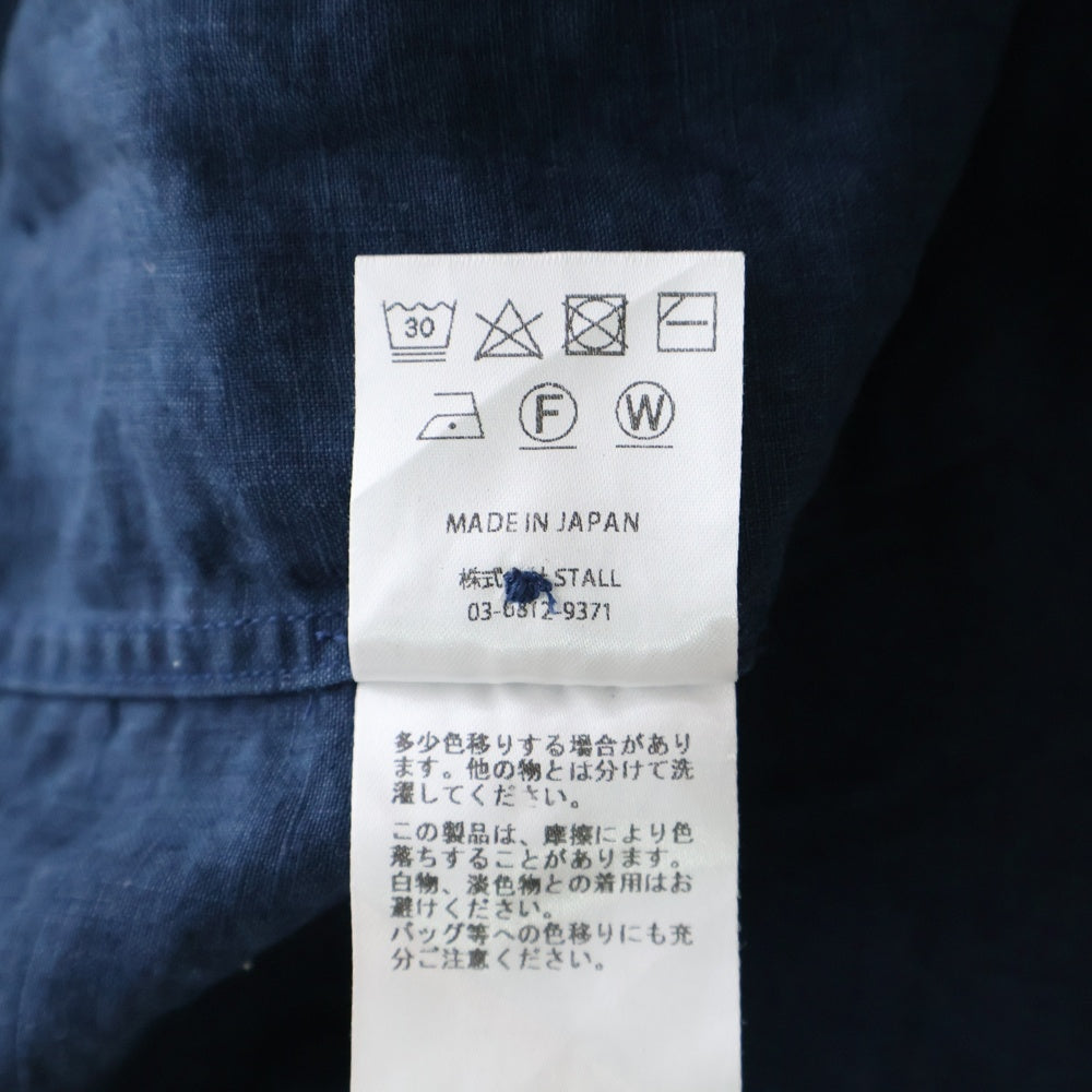 SH(エスエイチ) LINEN REGULAR COLLAR SHIRT リネン レギュラーカラー 長袖シャツ ネイビー SH-GMBT-004