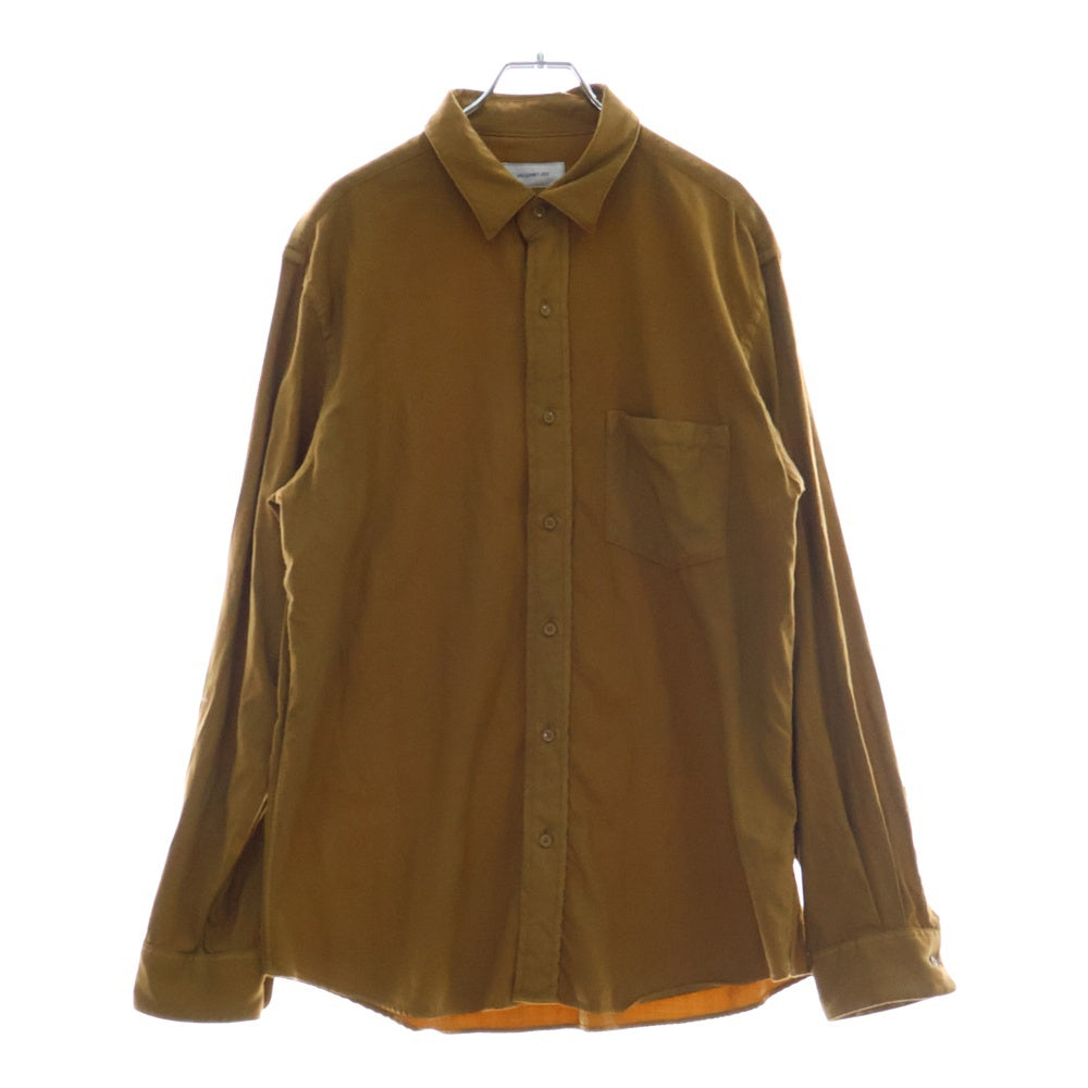 SH(エスエイチ) WOOL REGULAR COLLAR SHIRT ウール レギュラーカラー 長袖シャツ ブラウン SH-GMBT-023