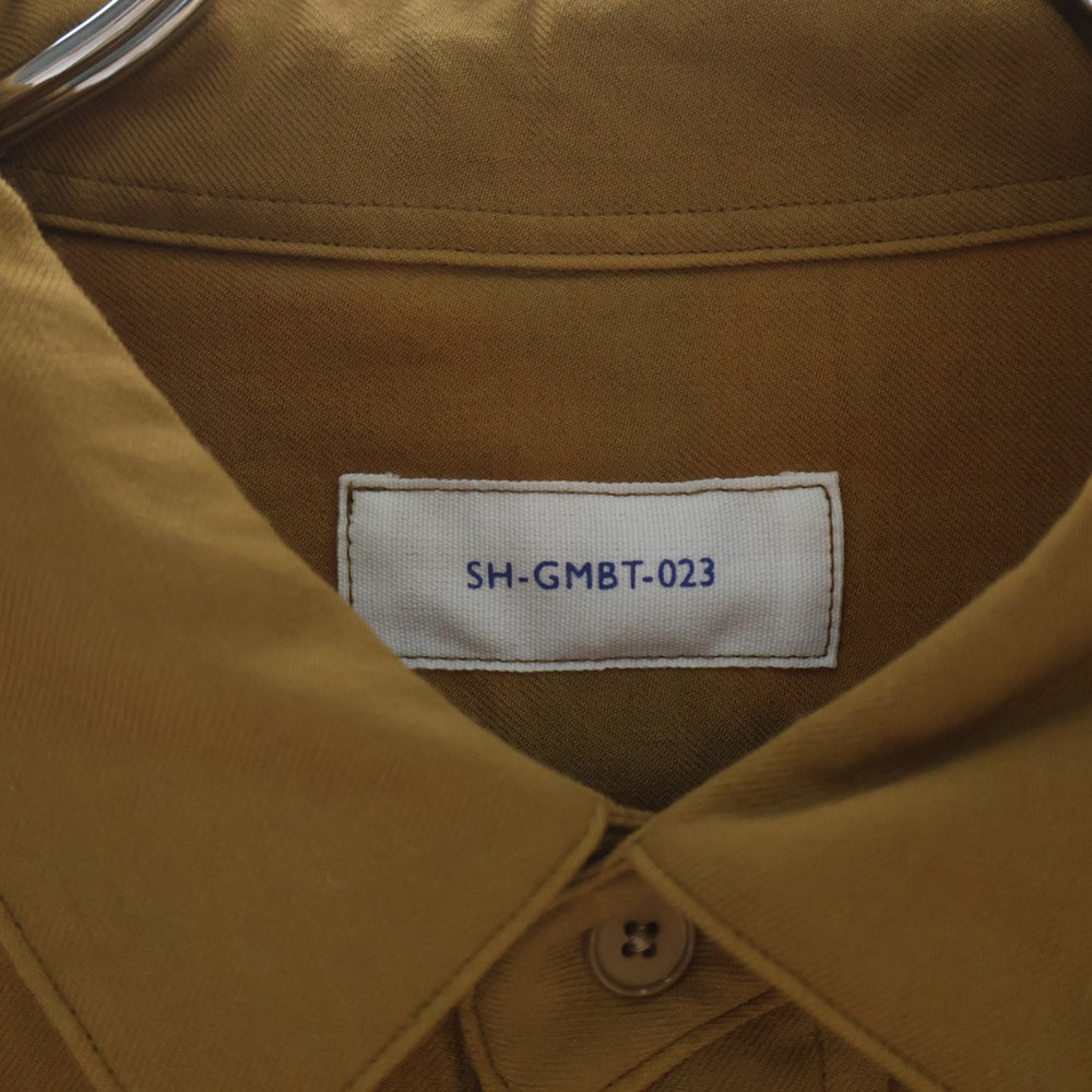 SH(エスエイチ) WOOL REGULAR COLLAR SHIRT ウール レギュラーカラー 長袖シャツ ブラウン SH-GMBT-023