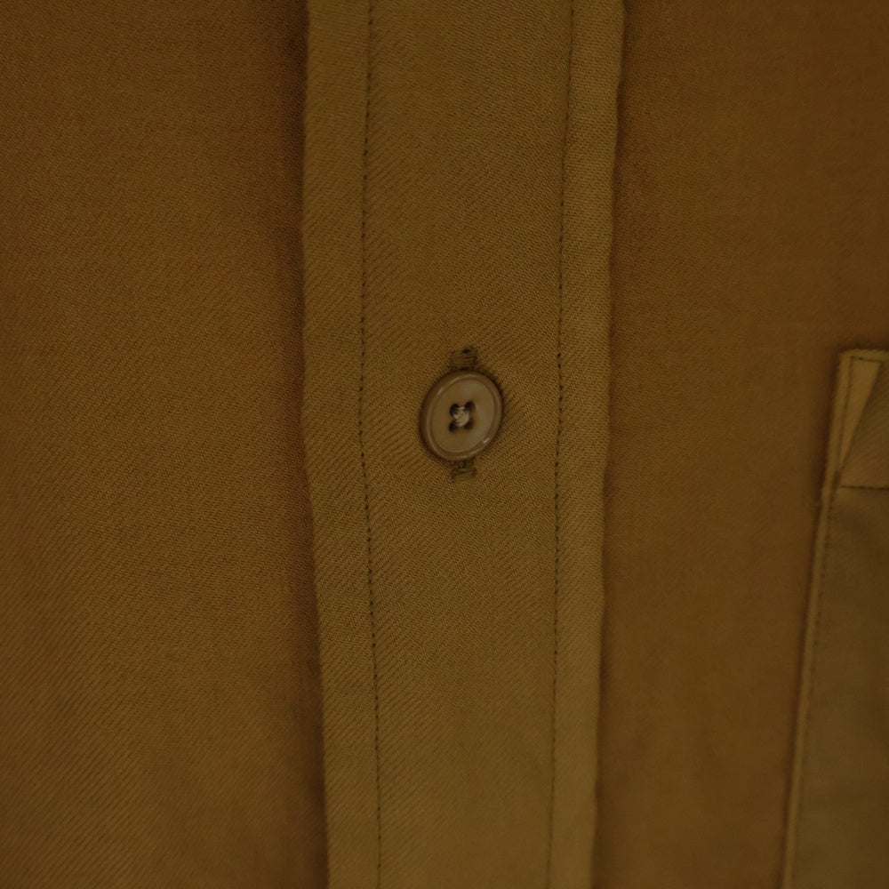 SH(エスエイチ) WOOL REGULAR COLLAR SHIRT ウール レギュラーカラー 長袖シャツ ブラウン SH-GMBT-023