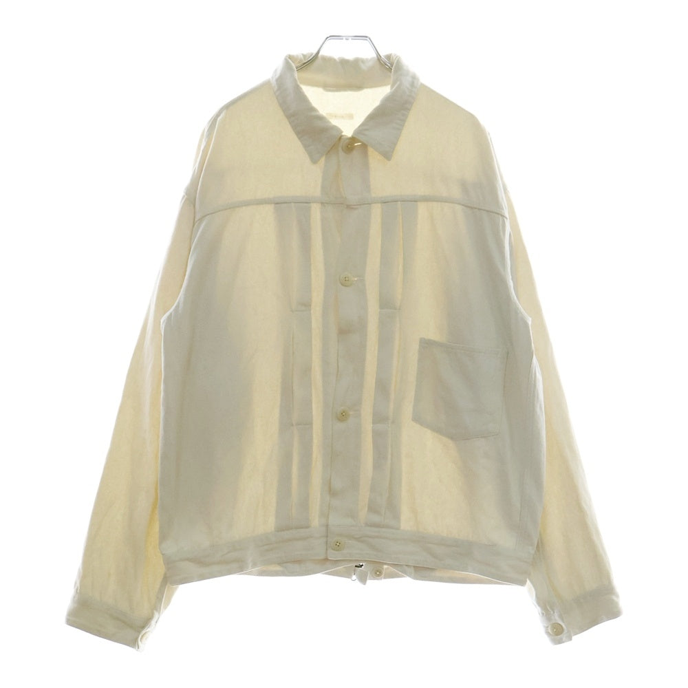 COMOLI(コモリ) 22SS シルクネップ TYPE-1ST シャツジャケット ホワイト V01-01007