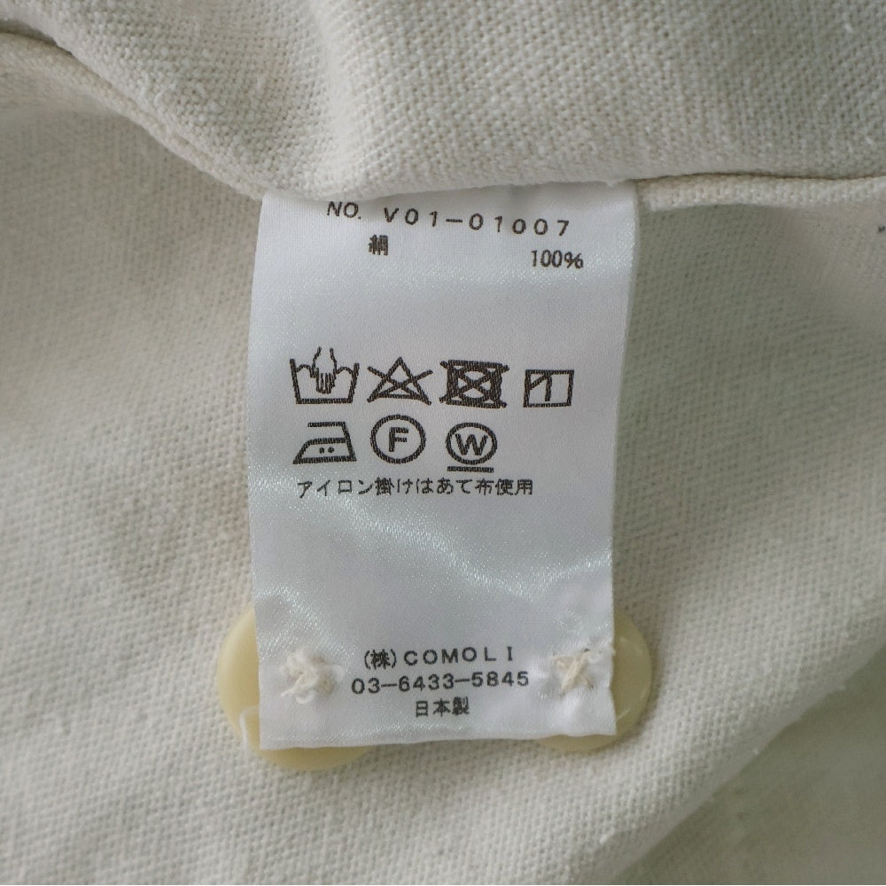 COMOLI(コモリ) 22SS シルクネップ TYPE-1ST シャツジャケット ホワイト V01-01007