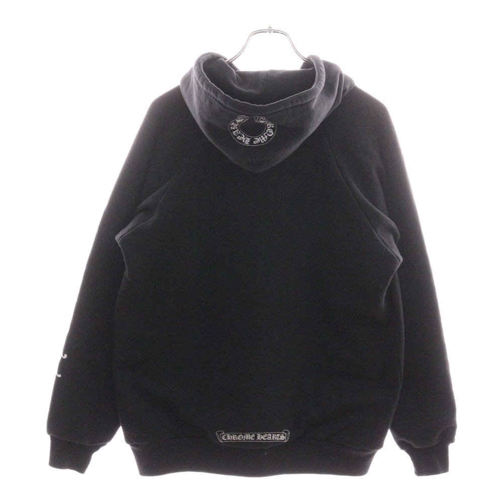 CHROME HEARTS(クロムハーツ) OLD SWTSHRT PLVR オールドモデル ダガープリント サーマル裏地 プルオーバーパーカー スウェット ブラック