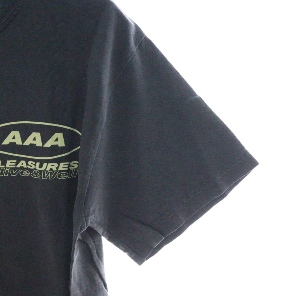 PLEASURES(プレジャーズ) グラフィックプロント クルーネック 半袖Tシャツ カットソー グレー