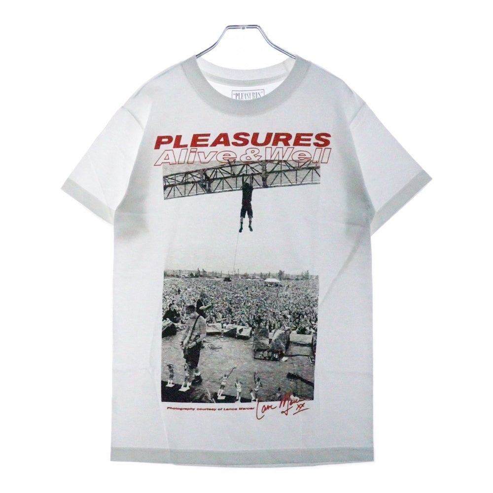 PLEASURES(プレジャーズ) フロントグラフィックプロント クルーネック 半袖Tシャツ カットソー ホワイト