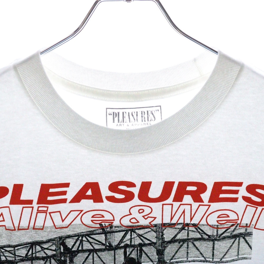 PLEASURES(プレジャーズ) フロントグラフィックプロント クルーネック 半袖Tシャツ カットソー ホワイト
