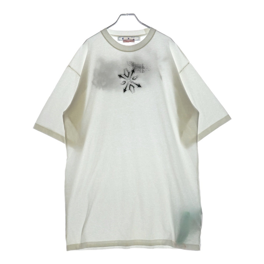 OFF-WHITE(オフホワイト) 22SS TRIBAL TYPE EXTRA LONG S/S TEE トライバル タイプ エクストラ ショートスリーブTシャツ 半袖クルーネックカットソー 両面プリント ホワイト OMAA125S22JER002
