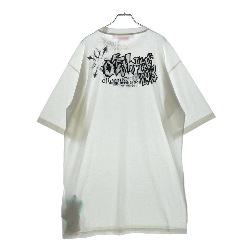 OFF-WHITE(オフホワイト) 22SS TRIBAL TYPE EXTRA LONG S/S TEE トライバル タイプ エクストラ ショートスリーブTシャツ 半袖クルーネックカットソー 両面プリント ホワイト OMAA125S22JER002