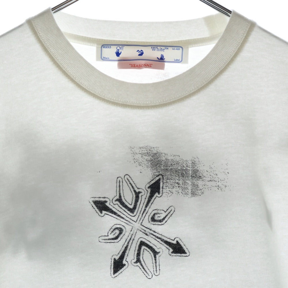 OFF-WHITE(オフホワイト) 22SS TRIBAL TYPE EXTRA LONG S/S TEE トライバル タイプ エクストラ ショートスリーブTシャツ 半袖クルーネックカットソー 両面プリント ホワイト OMAA125S22JER002