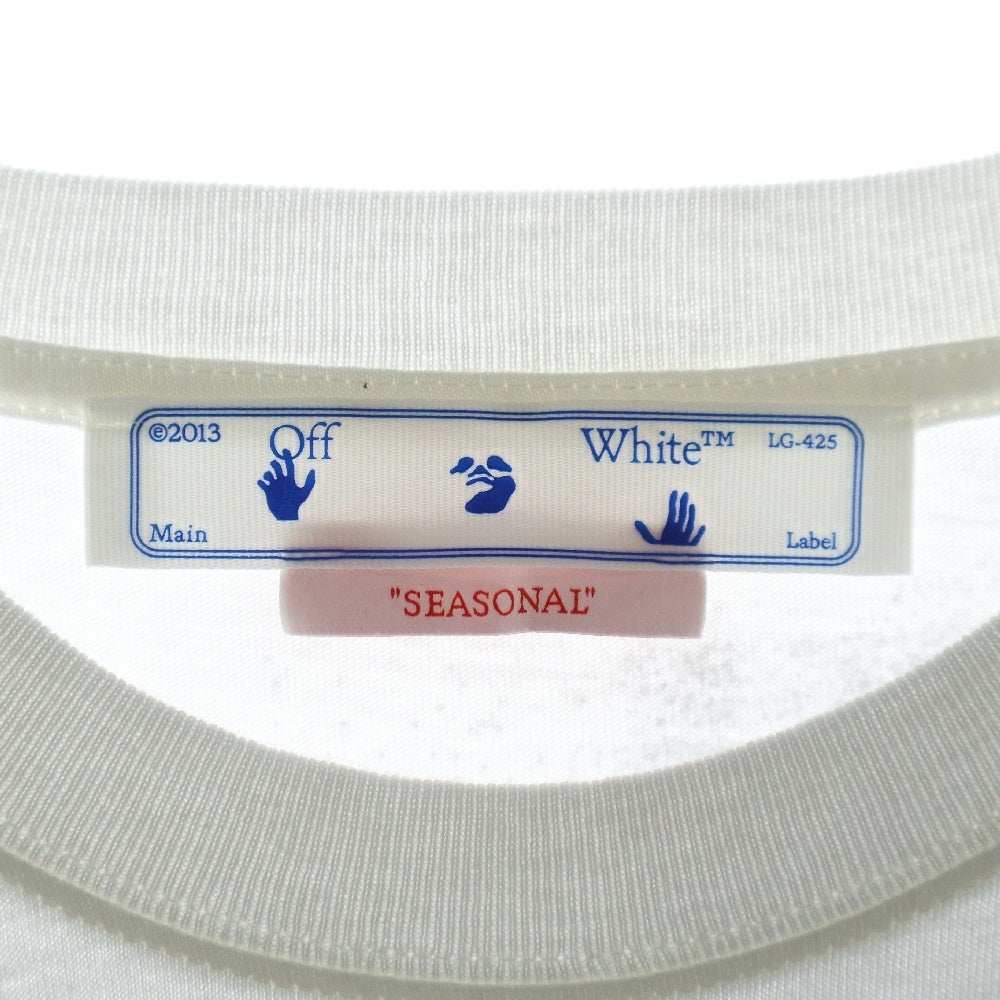 OFF-WHITE(オフホワイト) 22SS TRIBAL TYPE EXTRA LONG S/S TEE トライバル タイプ エクストラ ショートスリーブTシャツ 半袖クルーネックカットソー 両面プリント ホワイト OMAA125S22JER002