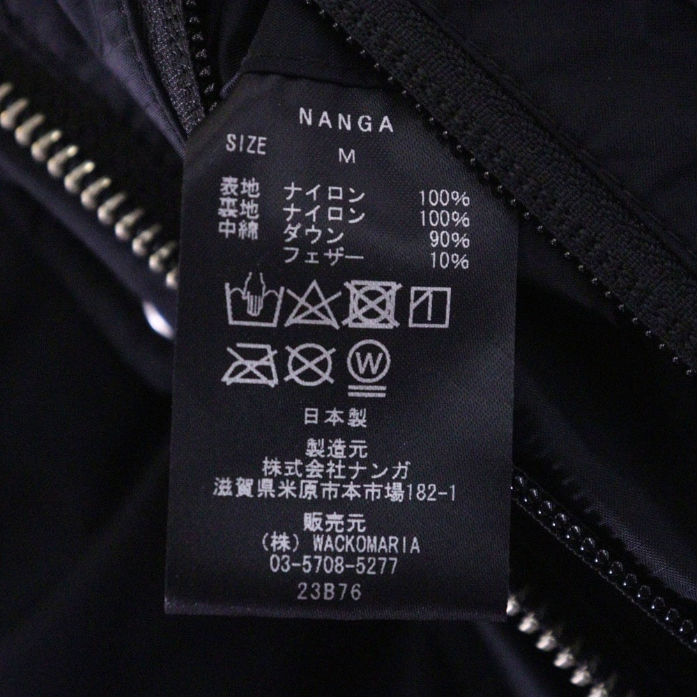 WACKO MARIA(ワコマリア) 24AW ×NANGA DOWN JACKET TYPE-2 ナンガ ジップアップ ダウンジャケット タイプ2 ブラック 24FW-WMO-NA02
