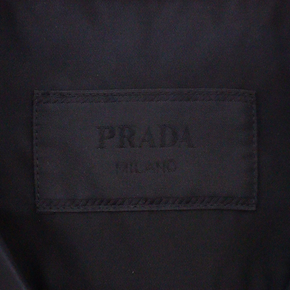 PRADA(プラダ) 24SS RE-NYLON リナイロン 三角プレート マルチポケット オープンカラー 半袖シャツ ブラック SC768 S000 1WQ8
