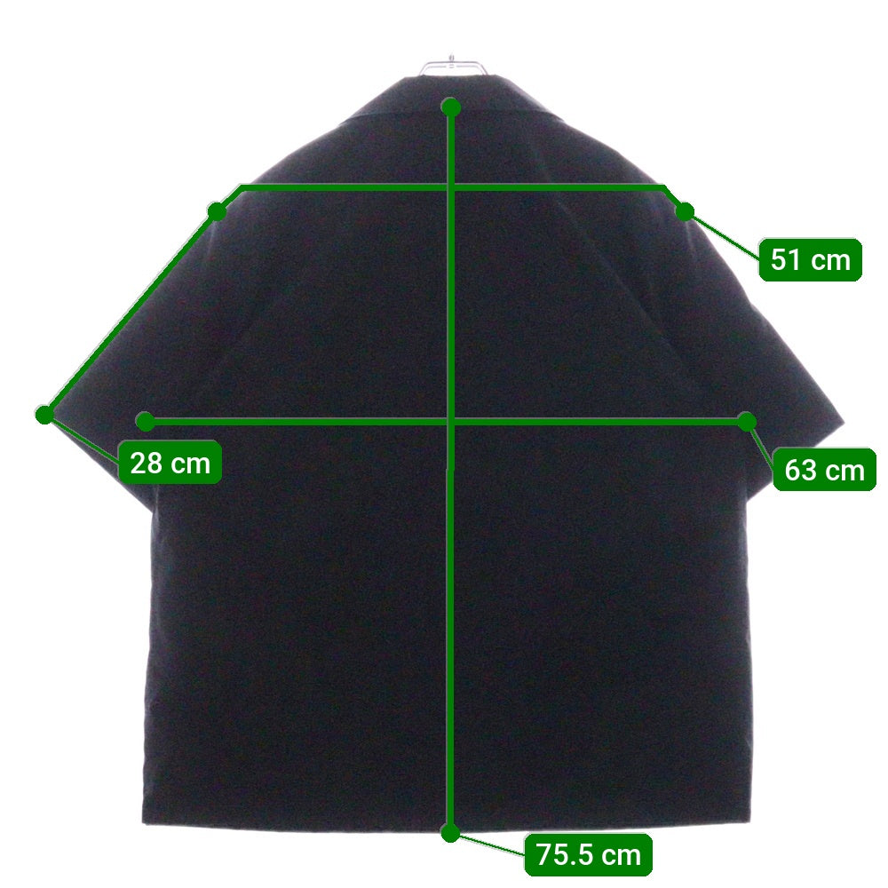 PRADA(プラダ) 24SS RE-NYLON リナイロン 三角プレート マルチポケット オープンカラー 半袖シャツ ブラック SC768 S000 1WQ8