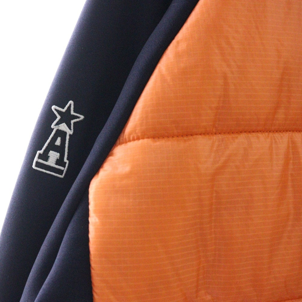 ARCHIVIO SPORTSWEAR(アルチビオ スポーツウェア) ボックスロゴ刺繍 中綿ナイロンプルオーバー オレンジ/ネイビー A124008