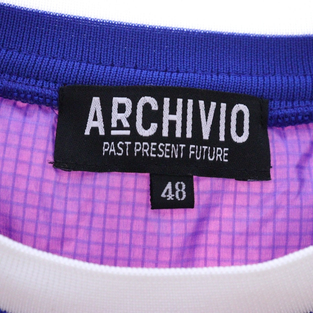 ARCHIVIO SPORTSWEAR(アルチビオ スポーツウェア) ボックスロゴ刺繍 中綿ナイロンプルオーバー オレンジ/ネイビー A124008