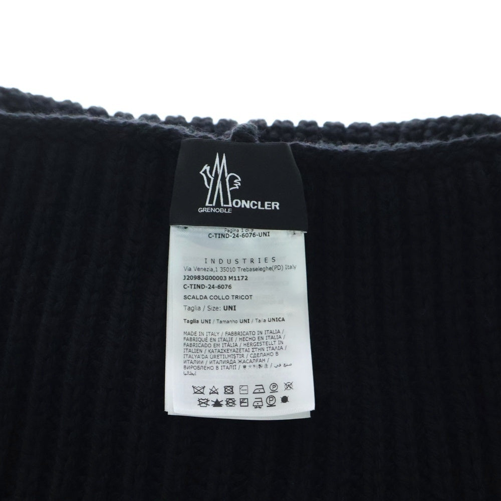 MONCLER(モンクレール) 24AW SCALDA COLLO TRICOT NECKWARMER スカールダ コロー トリコット ウールニット ネックウォーマー ブラック J20983G00003 M1172