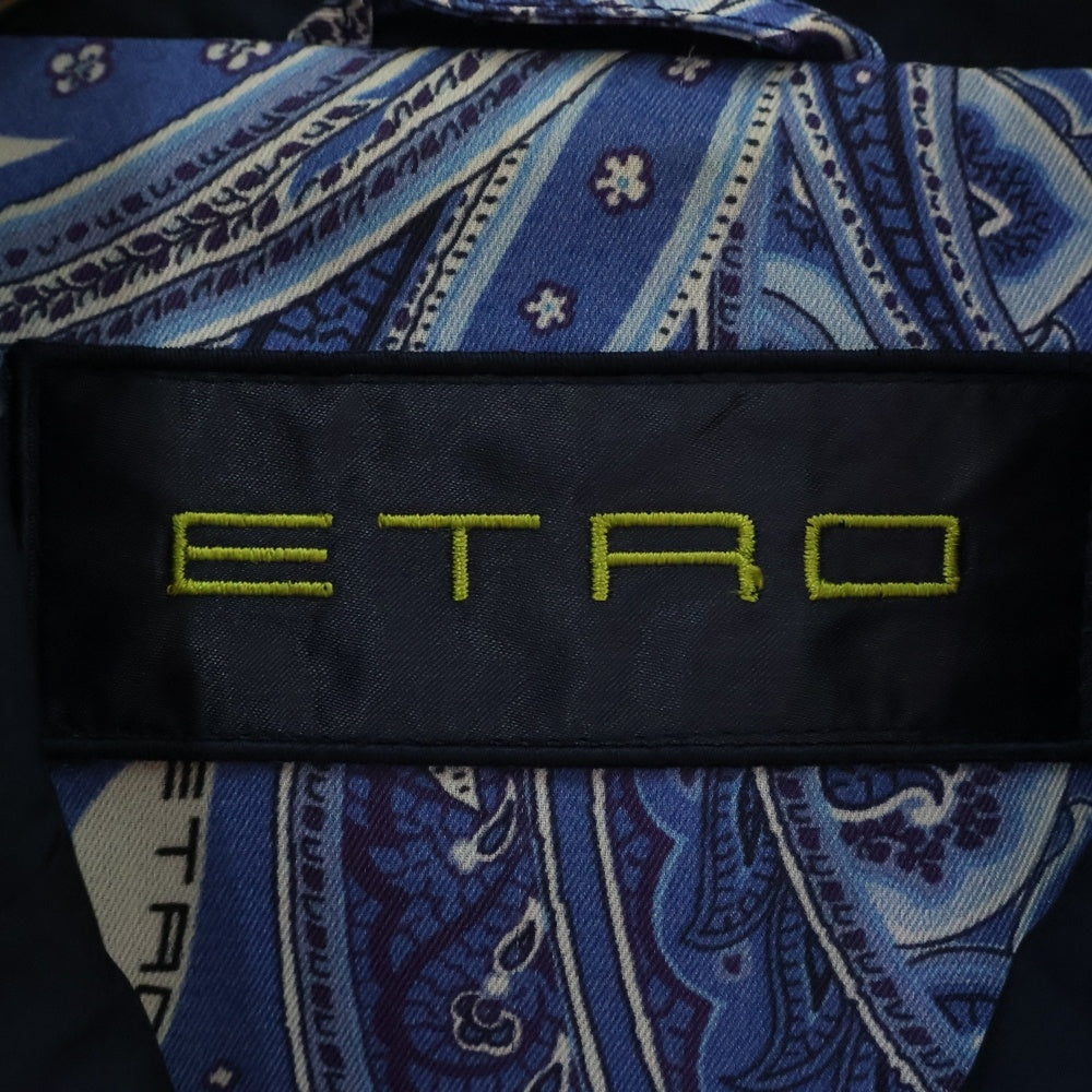 ETRO(エトロ) 裏地ペイズリー柄 ポリエステル マルチポケット 3B テーラードジャケット ネイビー 131-11S28-1164