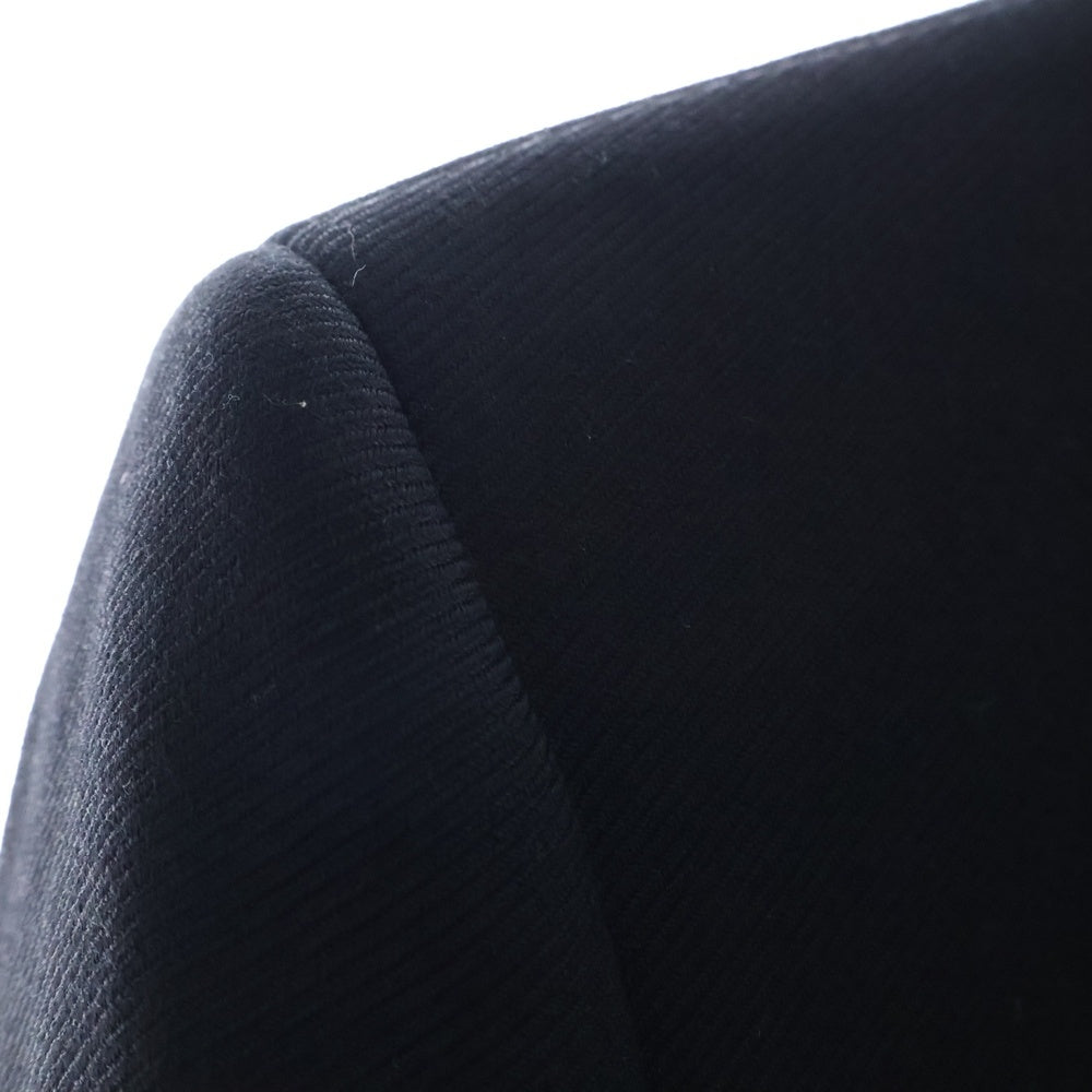 SAINT LAURENT PARIS(サンローランパリ) 16AW 裏地レオパード ベルベット切替 チェスターコート ブラック 444582 Y167W