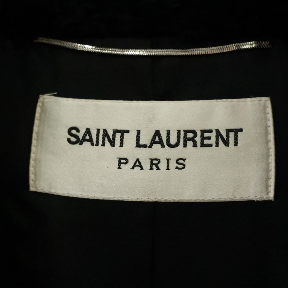 SAINT LAURENT PARIS(サンローランパリ) 18AW ウール シアリング ロング チェスターコート ブラック 524686 Y7SJ2