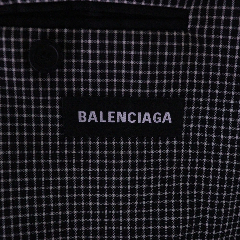 BALENCIAGA(バレンシアガ) Checked Boxy-fit Blazer チェック柄 ボクシーフィット オーバーサイズ ブレザー ジャケット グレー 629328 TIT04