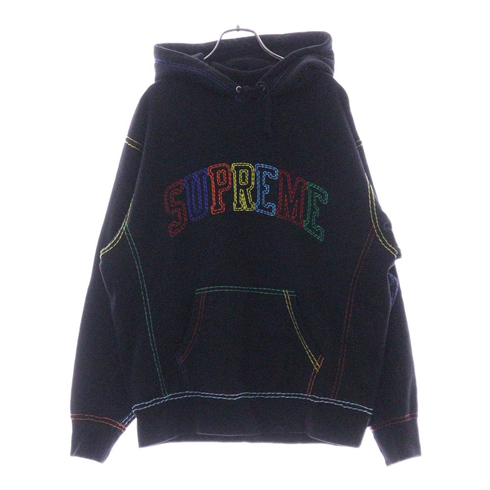 SUPREME(シュプリーム) 20AW Big Stitch Hooded Sweatshirt ビッグステッチ フーデッドスウェットシャツ プルオーバーパーカー フーディー ブラック