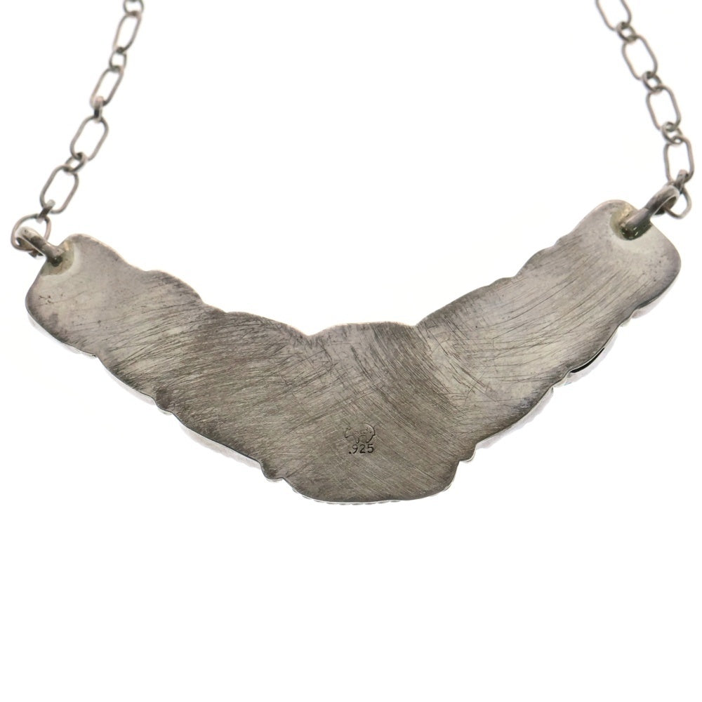 INDIAN JEWELRY(インディアンジュエリー) ナバホ族 ズニ族 Myron Panteah マイロン パンティア ターコイズ チェーン ネックレス ペンダント ブルー/シルバー