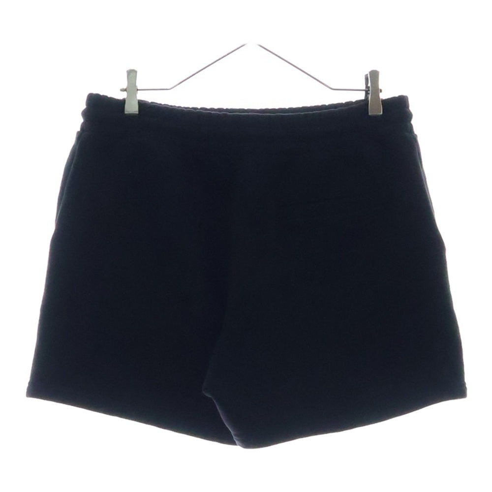 Members of THE Rage(メンバーズ オブ ザ レイジ) DISTRESSED SHORTS SMALL LOGO / BLK ダメージ加工 ロゴエンブロイダリー スウェット ショートパンツ ブラック