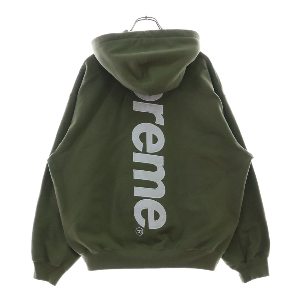 SUPREME(シュプリーム) 23AW Satin Applique Hooded Sweatshirt サテン アップリケ スウェット プルオーバーパーカー オリーブ