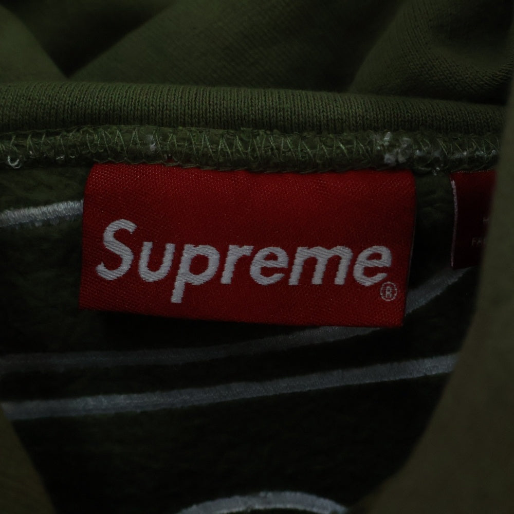 SUPREME(シュプリーム) 23AW Satin Applique Hooded Sweatshirt サテン アップリケ スウェット プルオーバーパーカー オリーブ