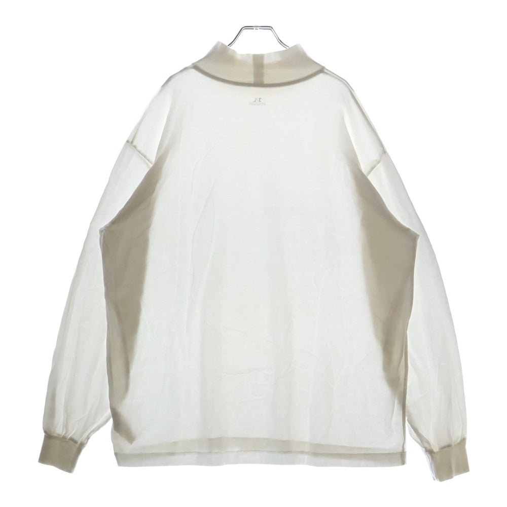 blurhms(ブラームス) 21AW モックネック コットン長袖Tシャツ カットソー ホワイト 21FW004BB