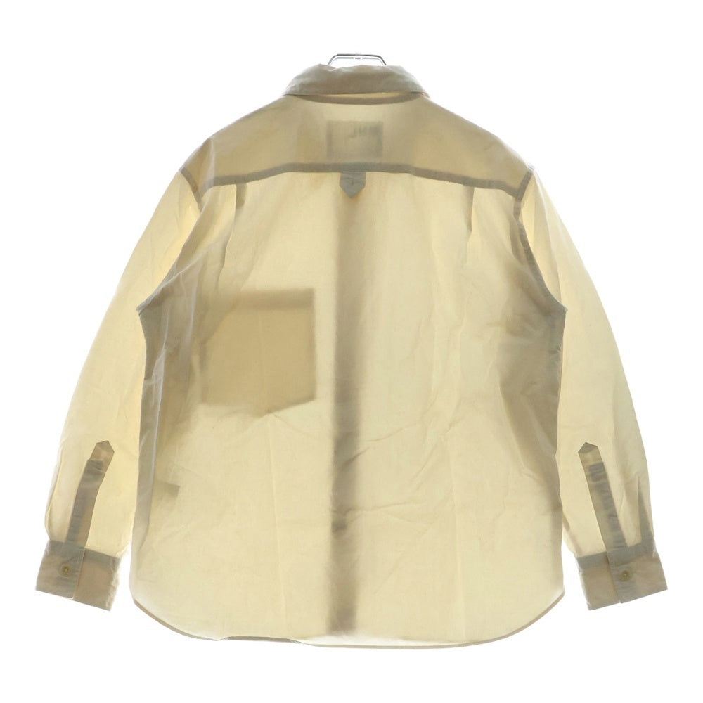 MARGARET HOWELL(マーガレットハウエル) 21SS BRUSHED COTTON PLAINWEAVE ブラッシュドコットン プレーンウィーヴ 長袖シャツ ホワイト 595-1253503